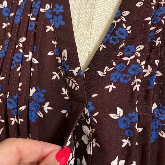 PARKER NYC Swing style dress / tunic Cordovan Acacia print teared bottom size SM - Picture 6 of 16